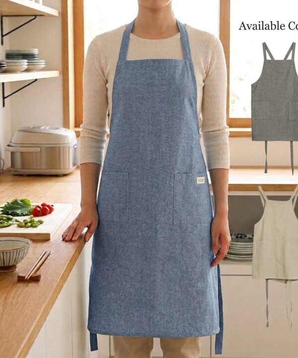 Indigo, Clay & Oat Bib Apron 030