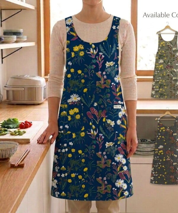 Indigo, Clay & Oat Pinafore Apron 012