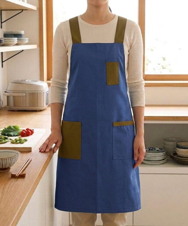 Indigo, Clay & Oat Pinafore Apron 030