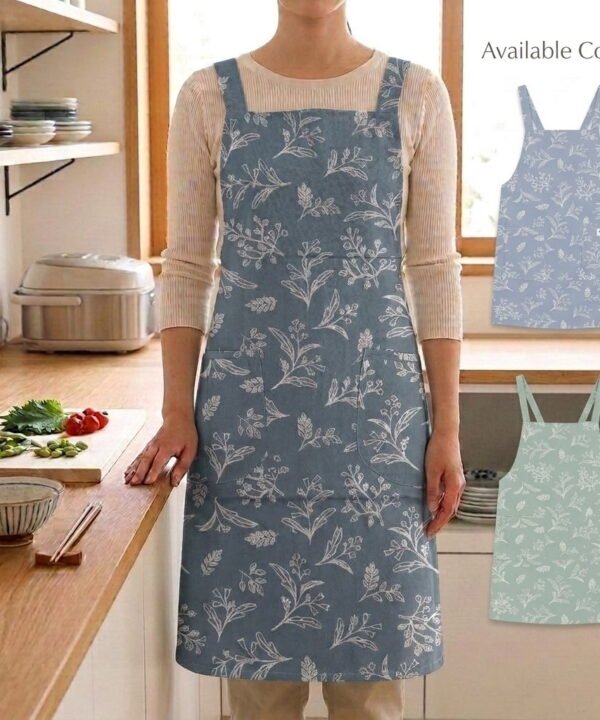 Clay, Indigo & Oat Pinafore Apron 046