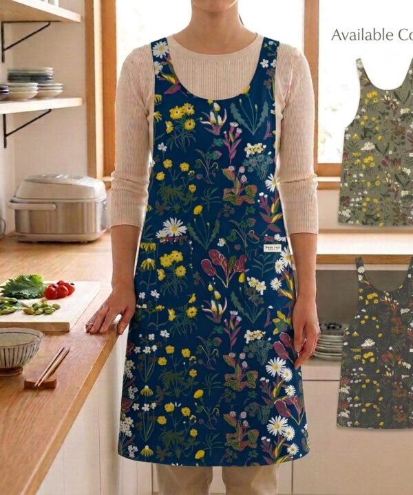Indigo, Clay & Oat Pinafore Apron 051