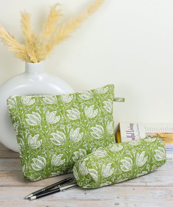 Chalk & Olive Flat Pouch