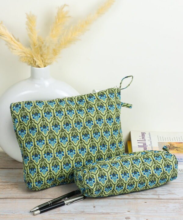 Chalk, Pine & Olive Flat Pouch
