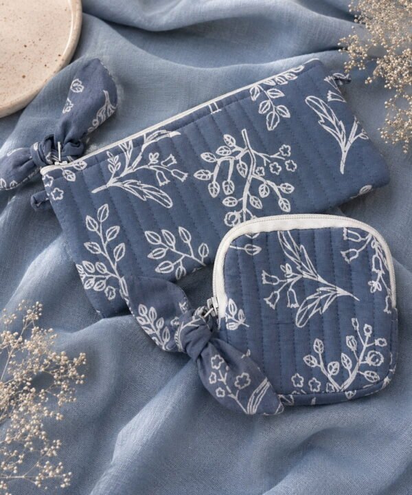 Indigo & Cobalt Quilted Pouch