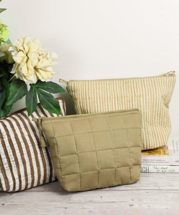 Sandstone & Snow Quilted Pouch
