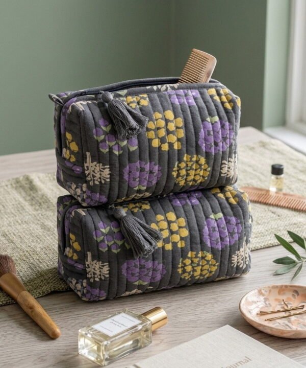 Ink & Onyx Quilted Pouch